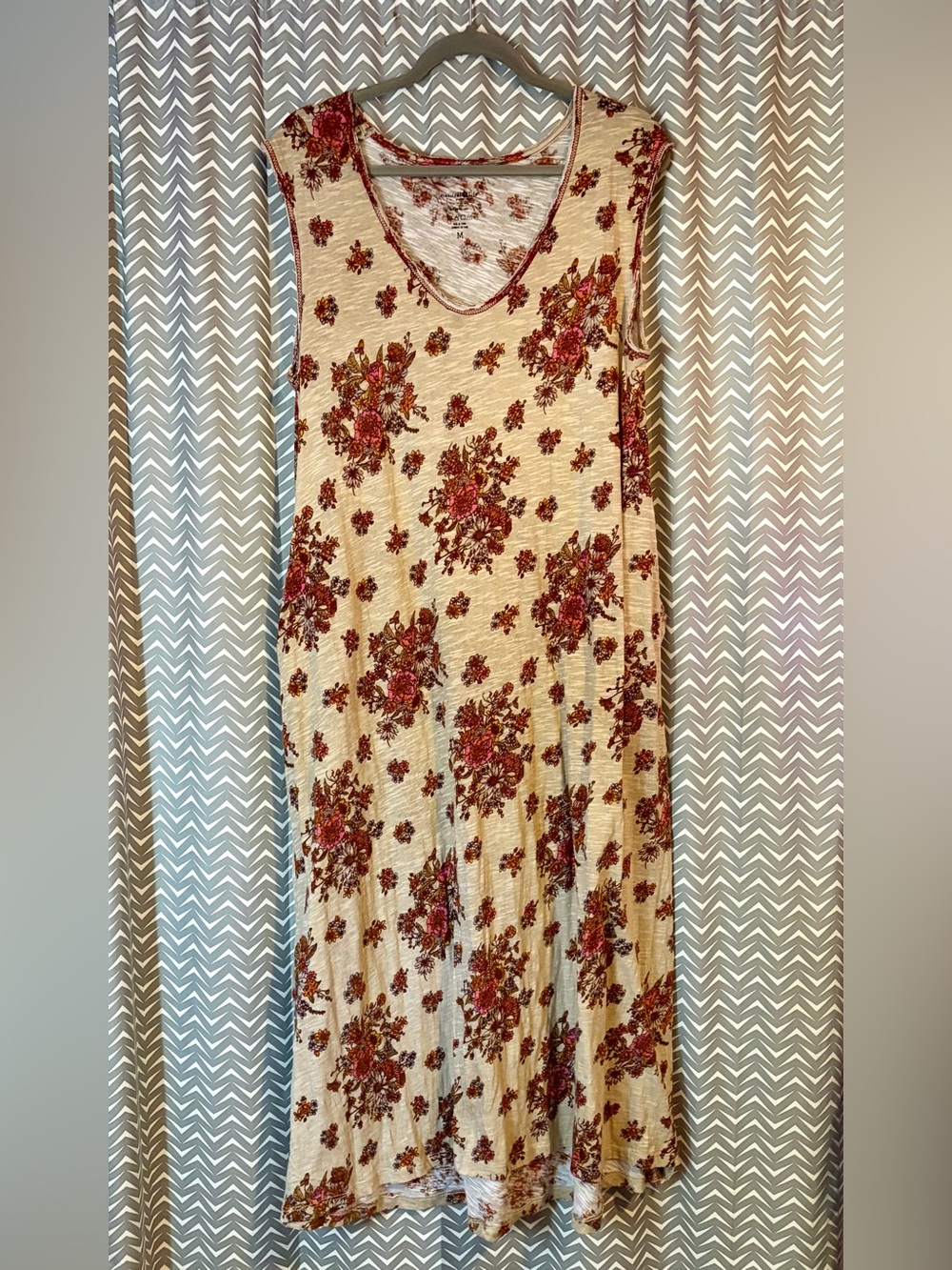 Natural Life | Sleeveless Floral T-Shirt Midi Dress, size M